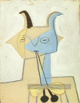  une - Faune jaune et bleu jouant la diaule 1946 cubisme Pablo Picasso